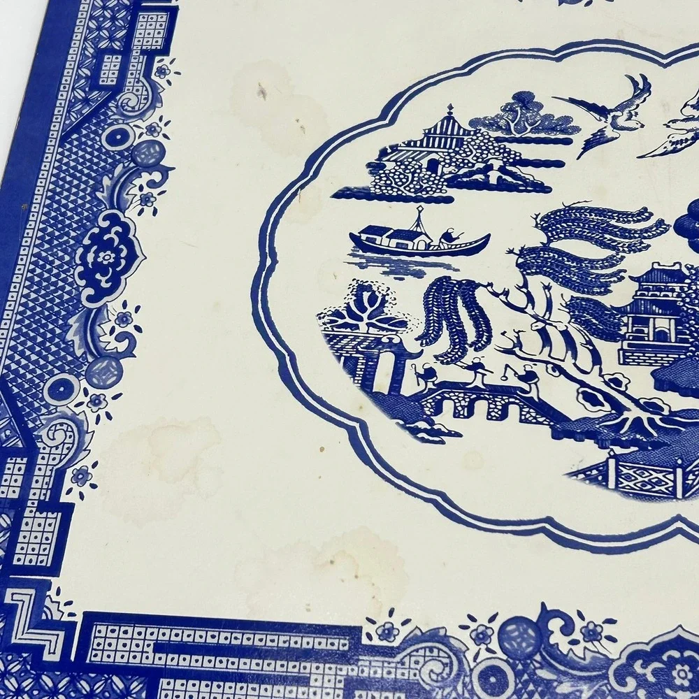 Vrg Manorcraft Blue Willow Cork Backed Placemats Set of 2 Blue White Chinoiserie